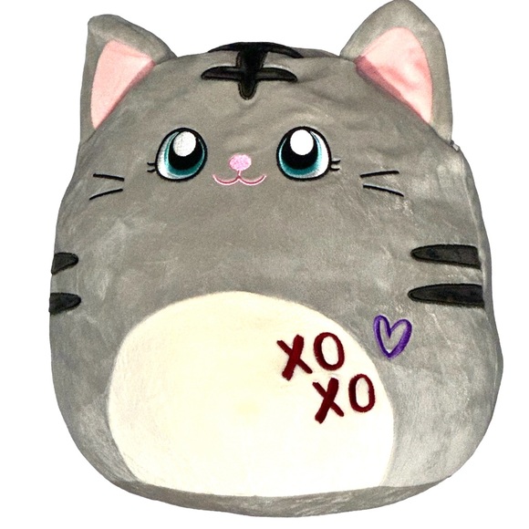 Squishmallows Carson the Gray Cat 8 in XOXO Large Plush Stuffed Animal - Picture 2 of 7